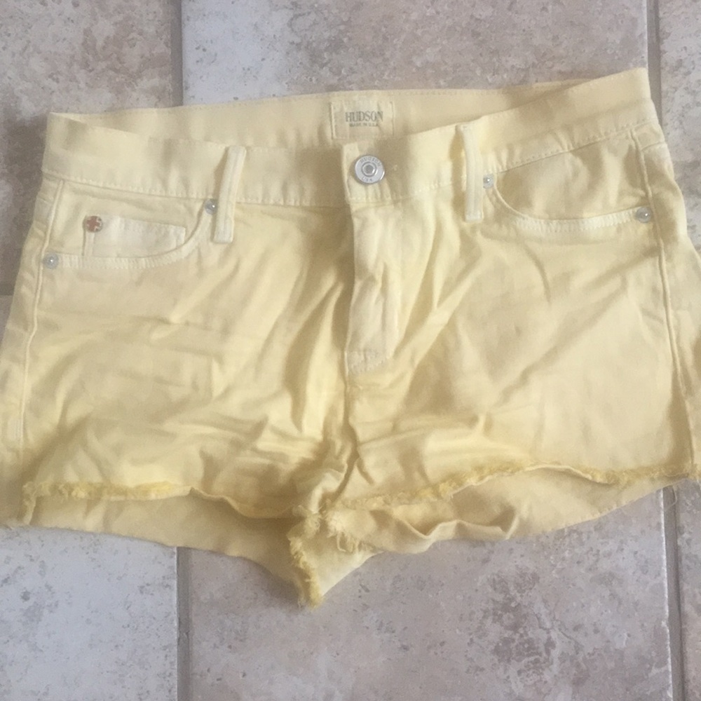Hudson yellow daisy duke shorts